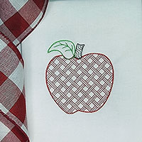 Apple with Lattice Fill Stitch Embroidery Design